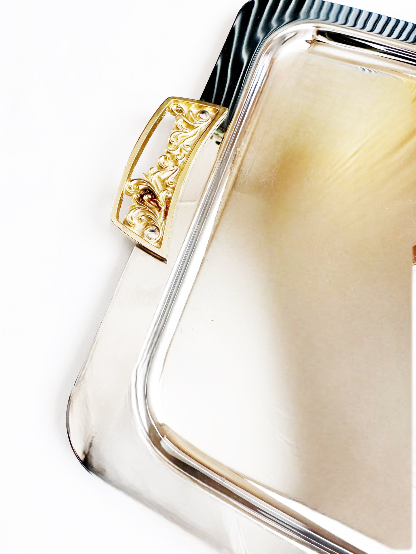 Silver & Brass Serving Tray