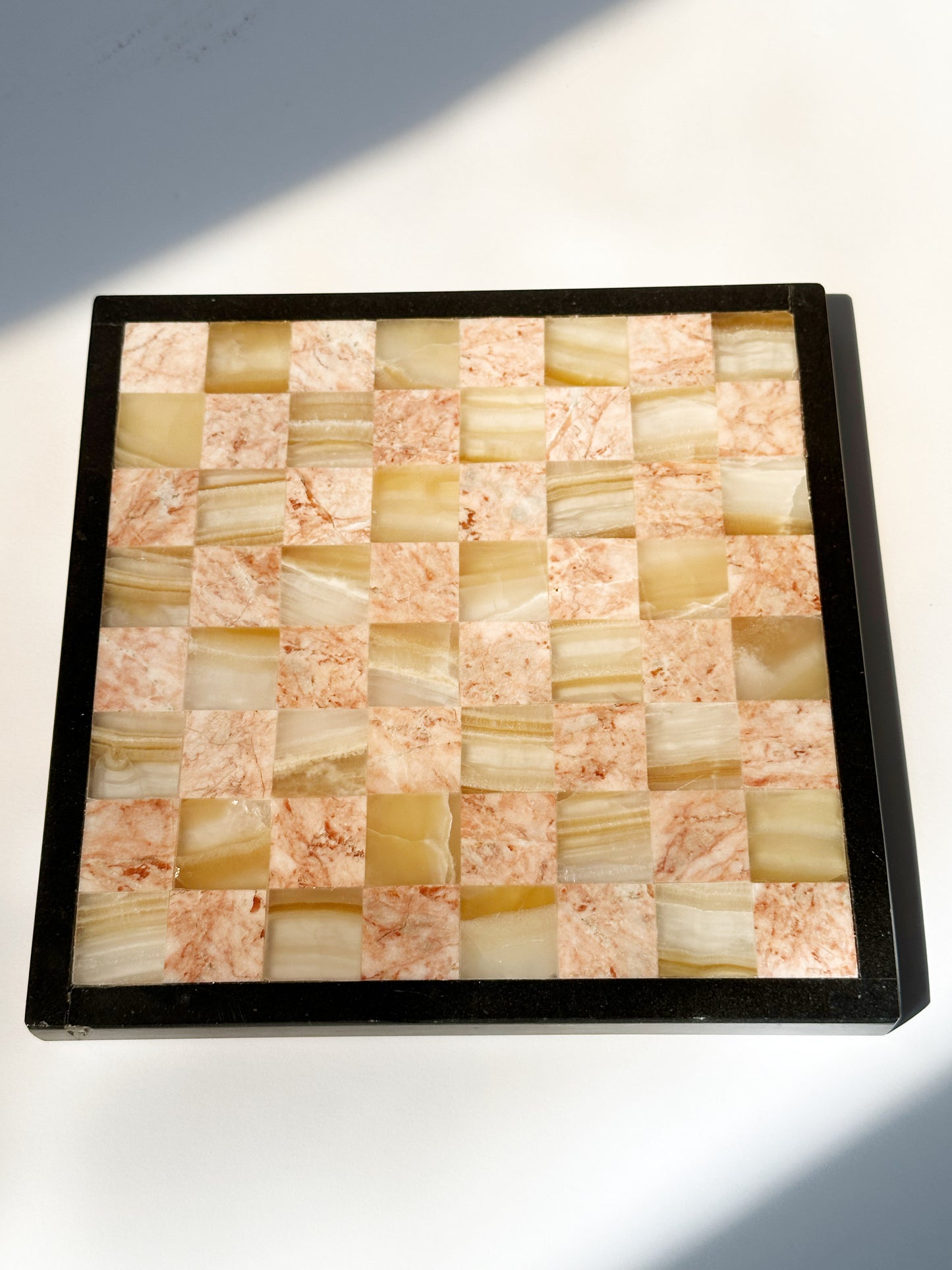 Pink & White Marble Chess Set