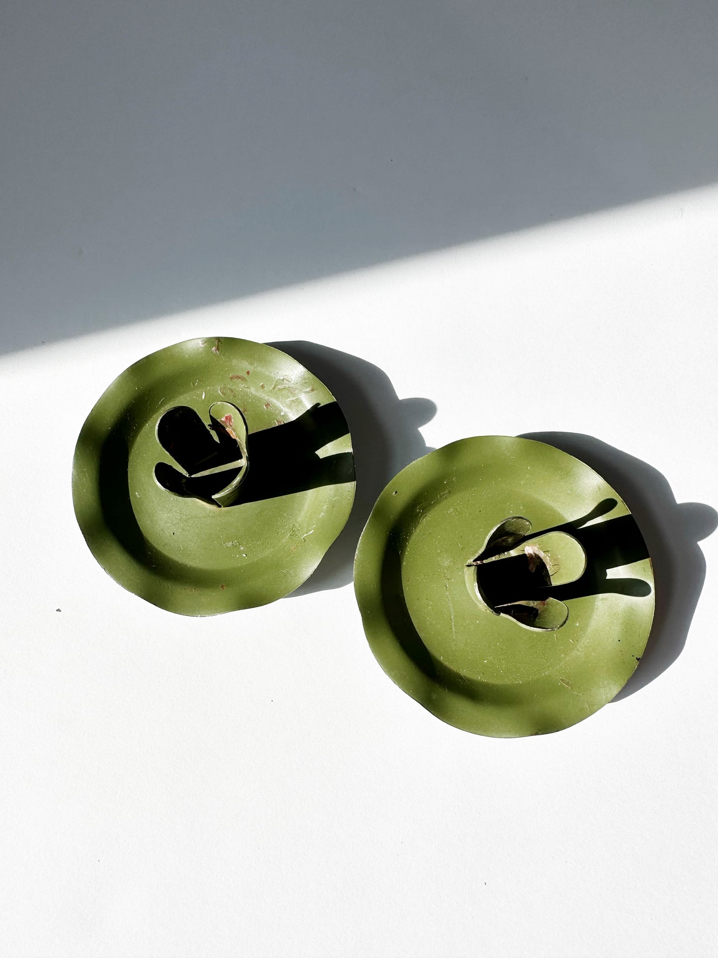 Green Candle Holders