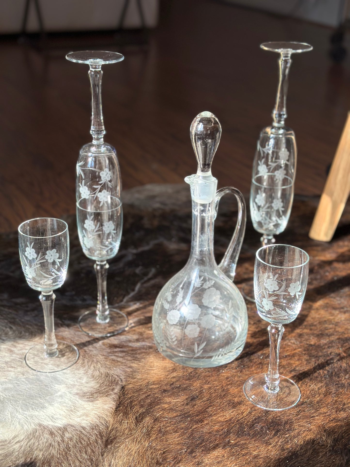 Glass Decanter & Stem Set