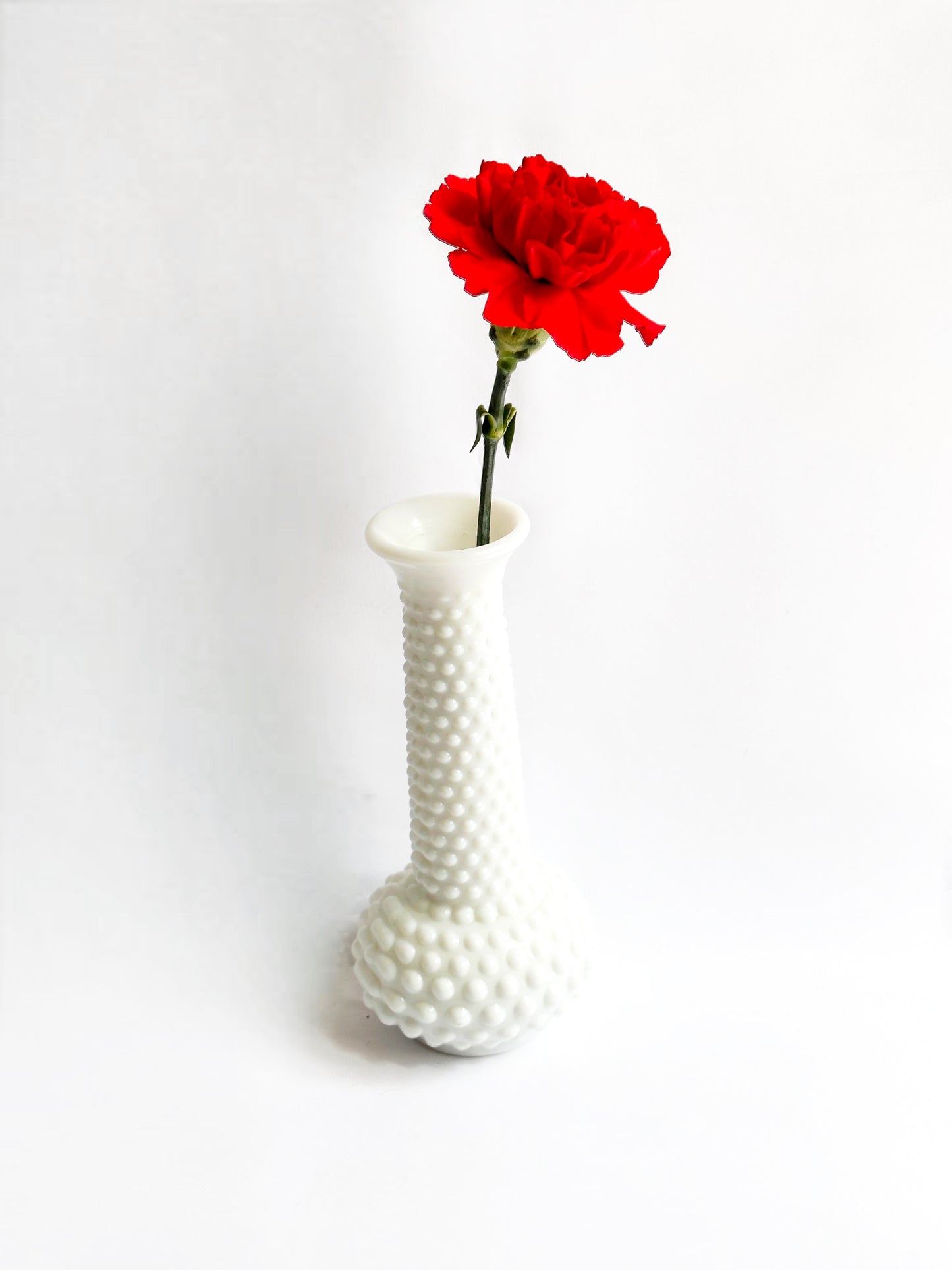 White Hobnail Vase
