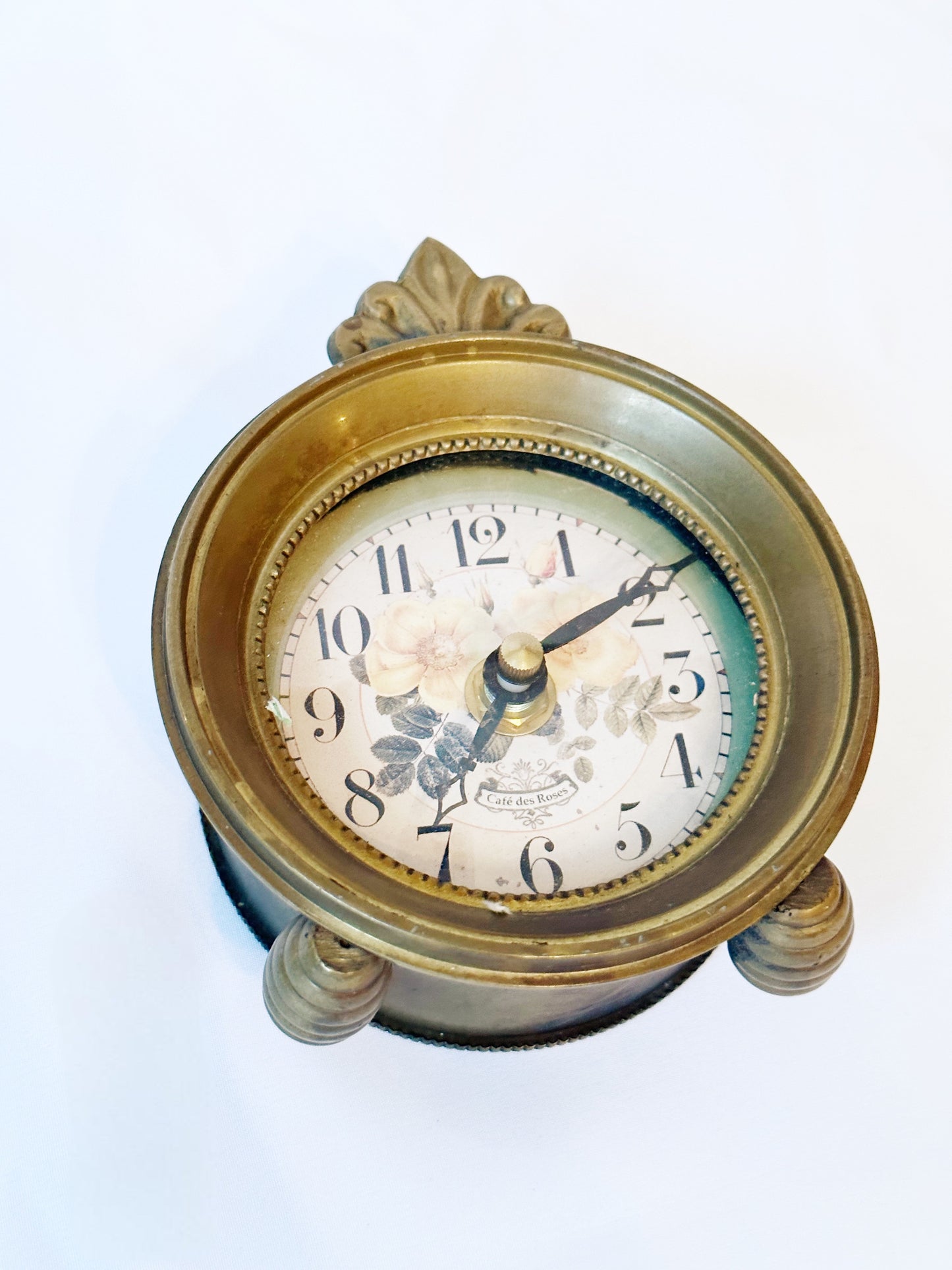 Floral Brass Clock