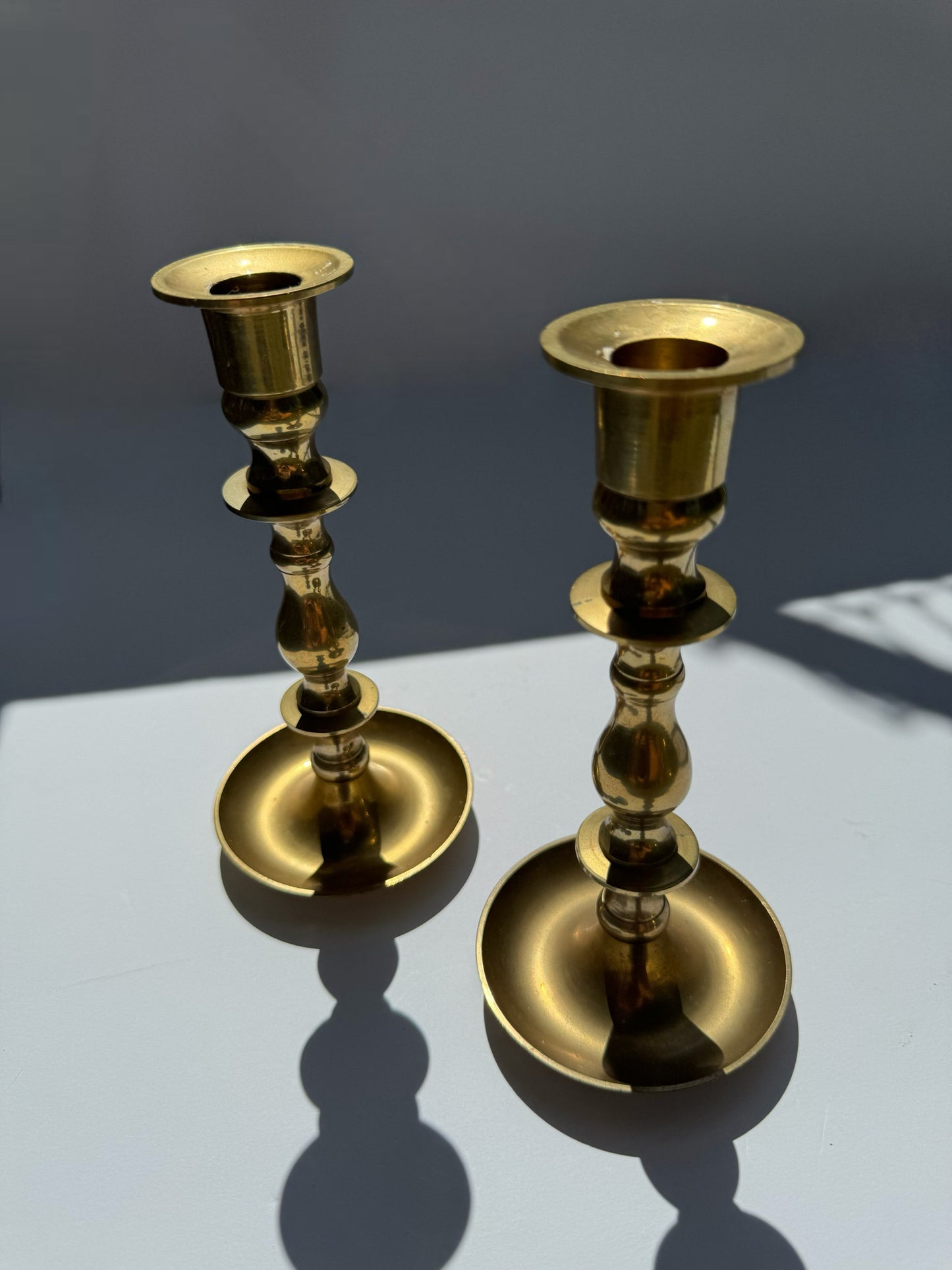 Brass Candleholder Pair