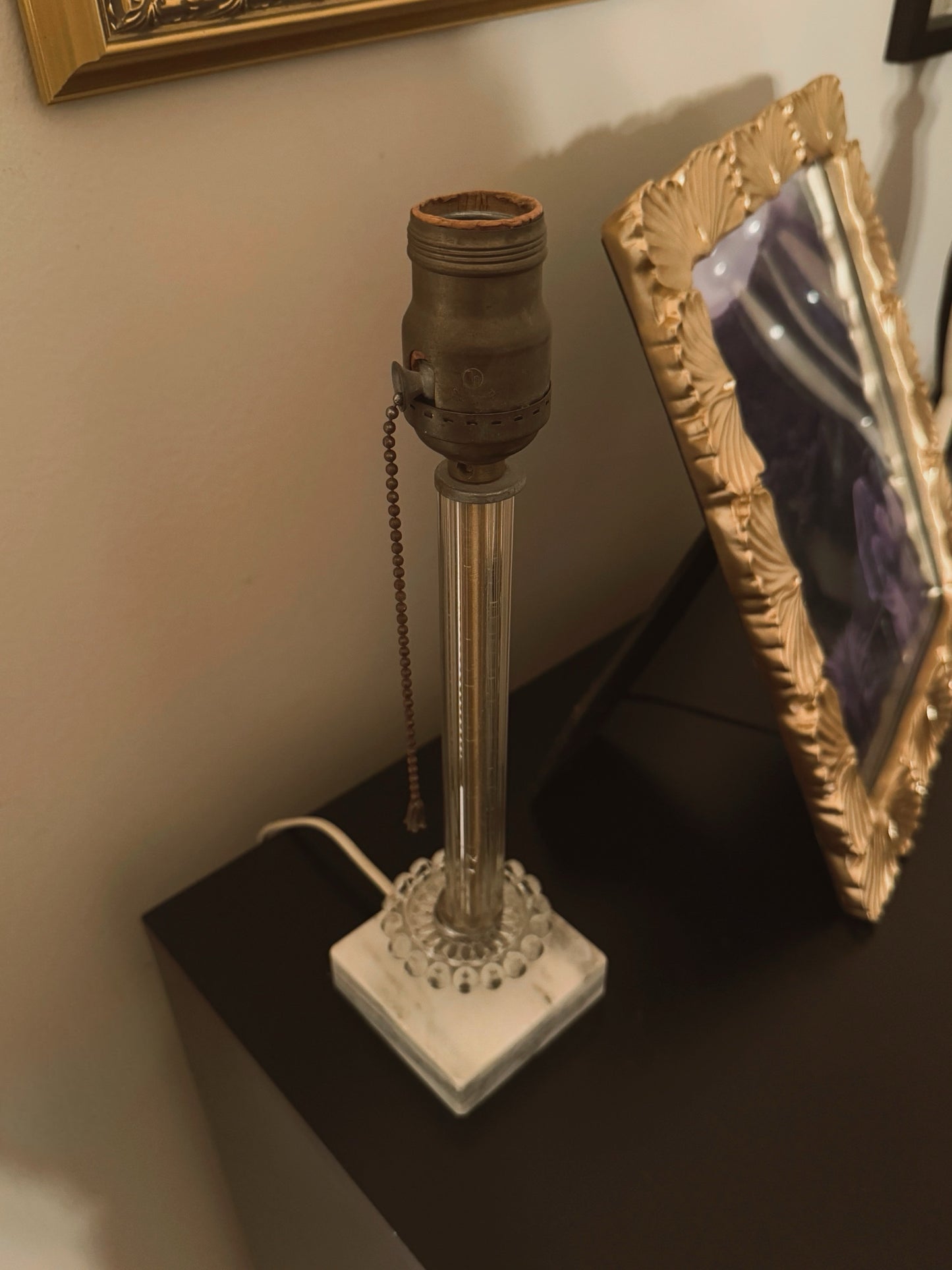Marble & Crystal Lamp