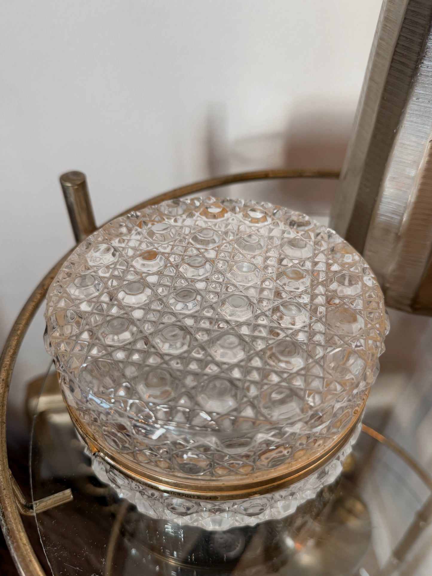 Crystal & Brass French Lidded Trinket Box