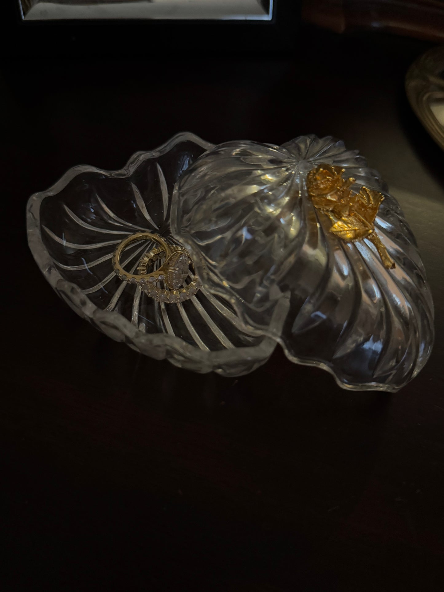 Crystal Rose Trinket Dish