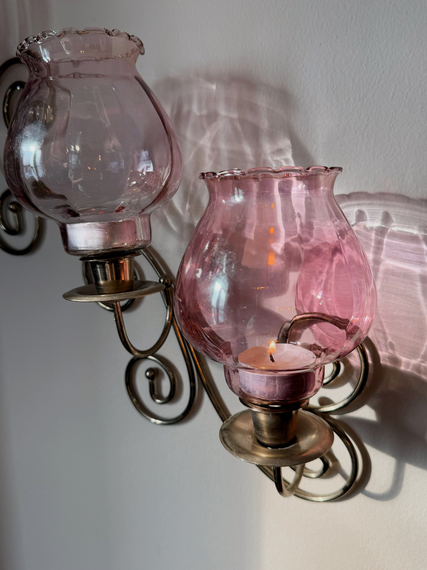 Pink Glass Sconces