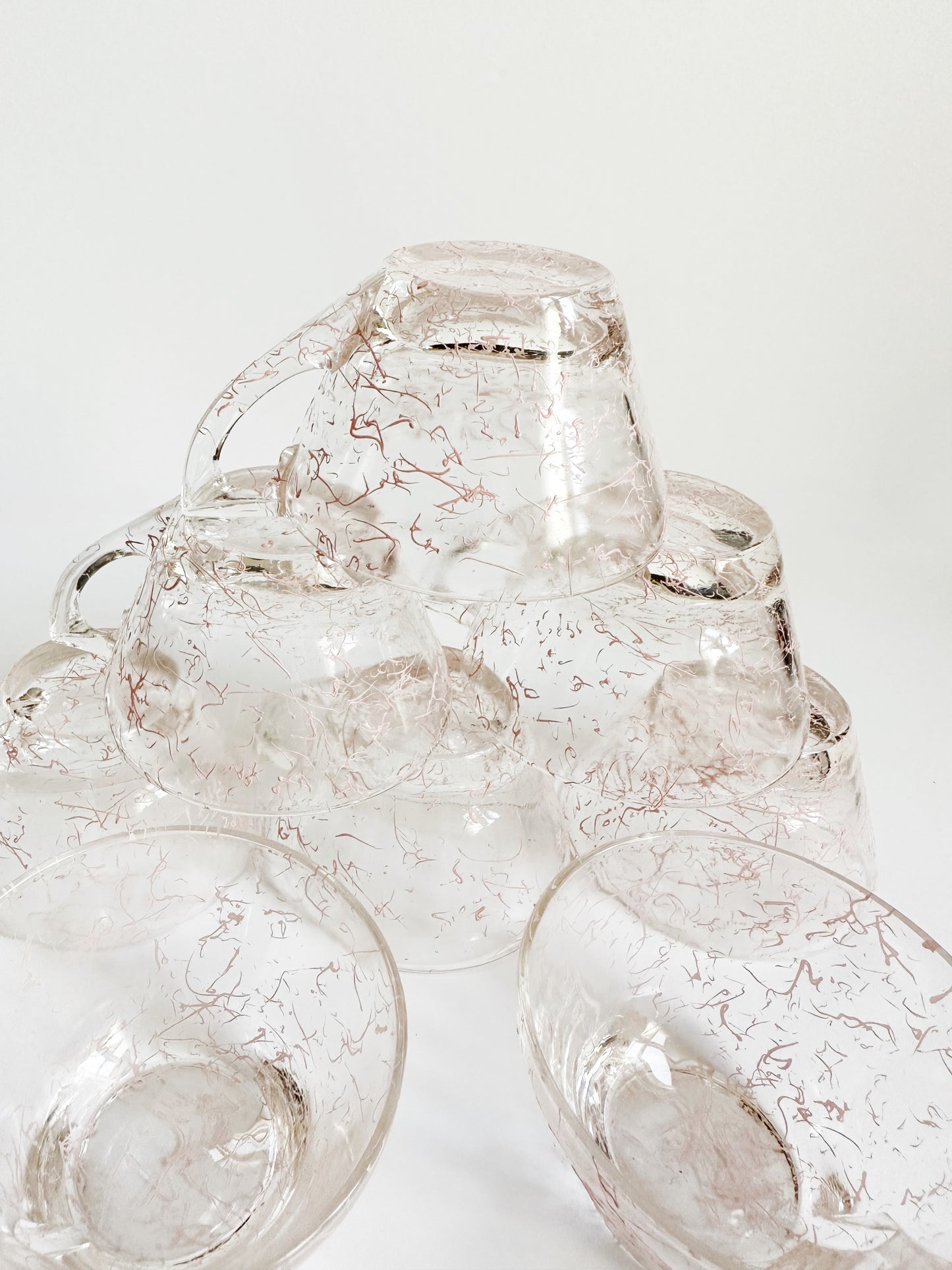 Pink Glass Teacup Set