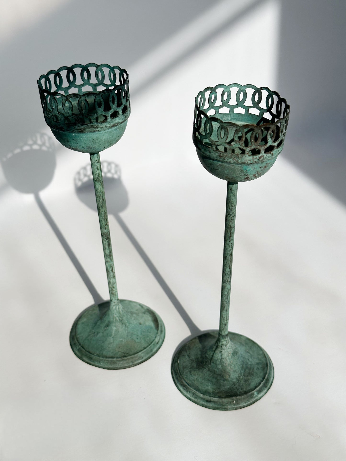 Teal Candleholders