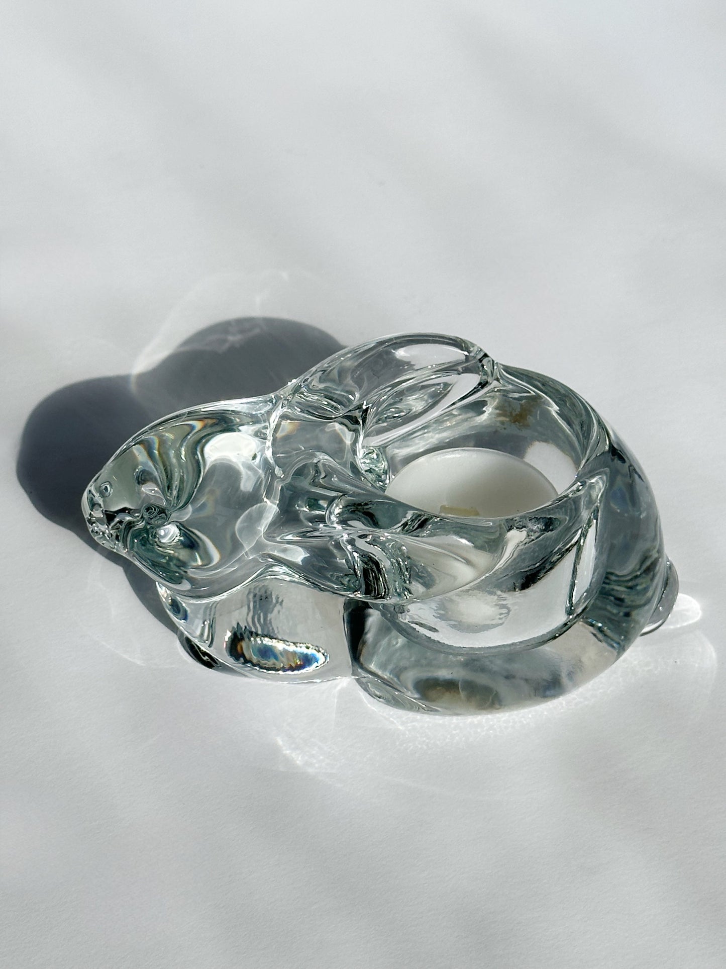 Glass Bunny Candleholder