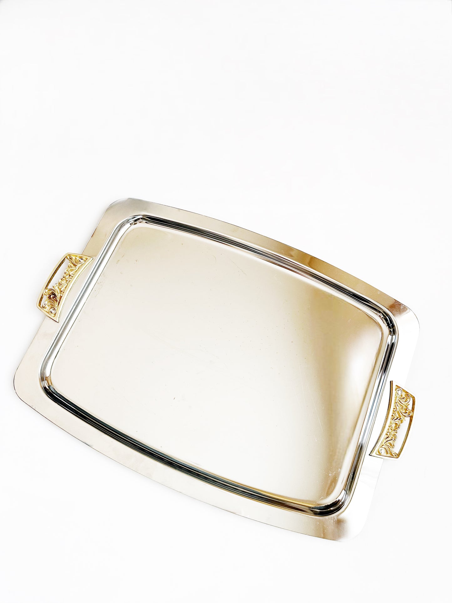 Silver & Brass Serving Tray