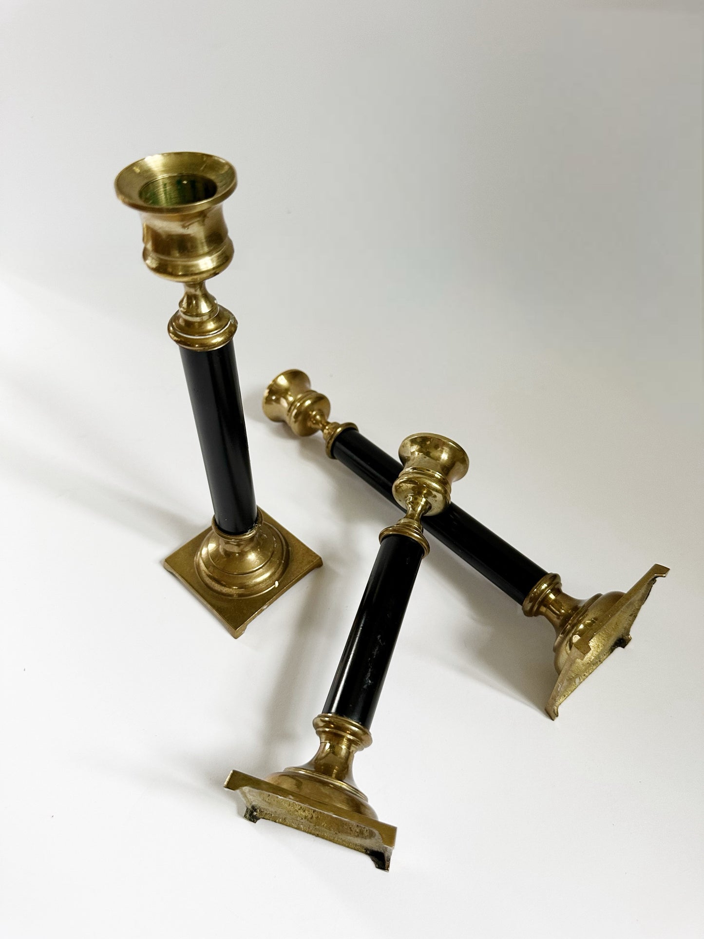 Black & Brass Candleholder Set