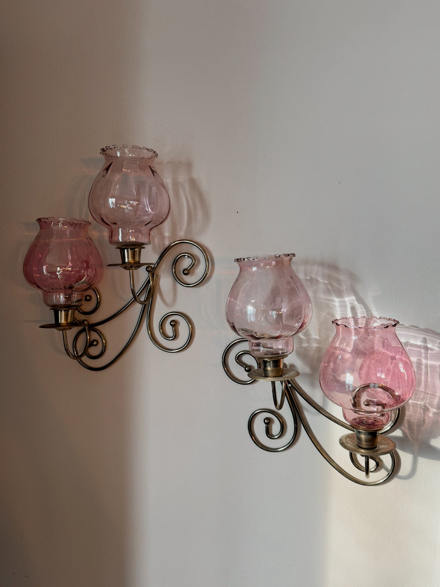 Pink Glass Sconces