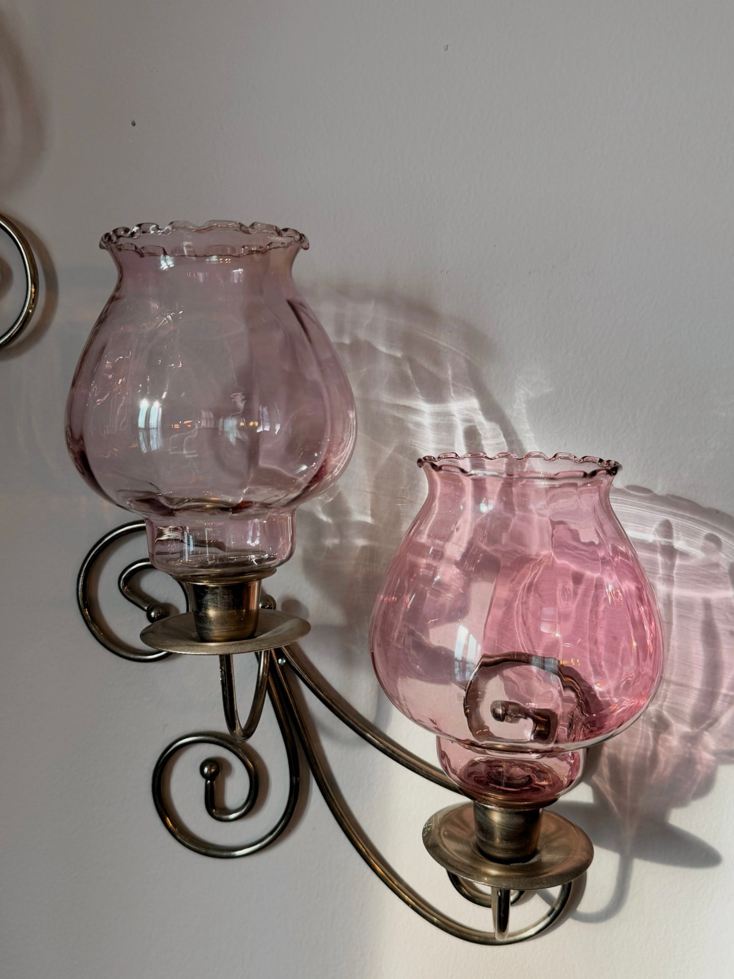 Pink Glass Sconces