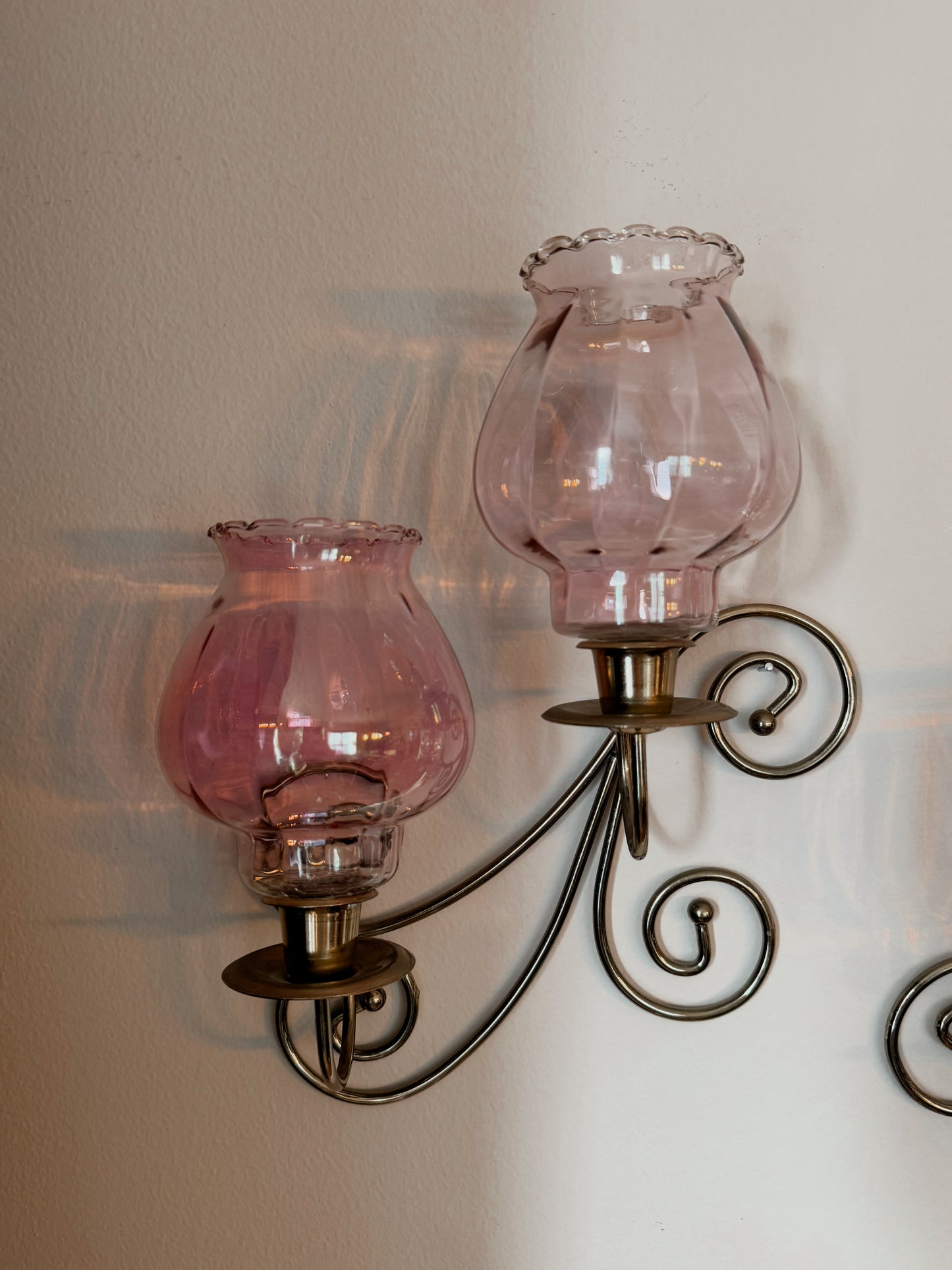 Pink Glass Sconces