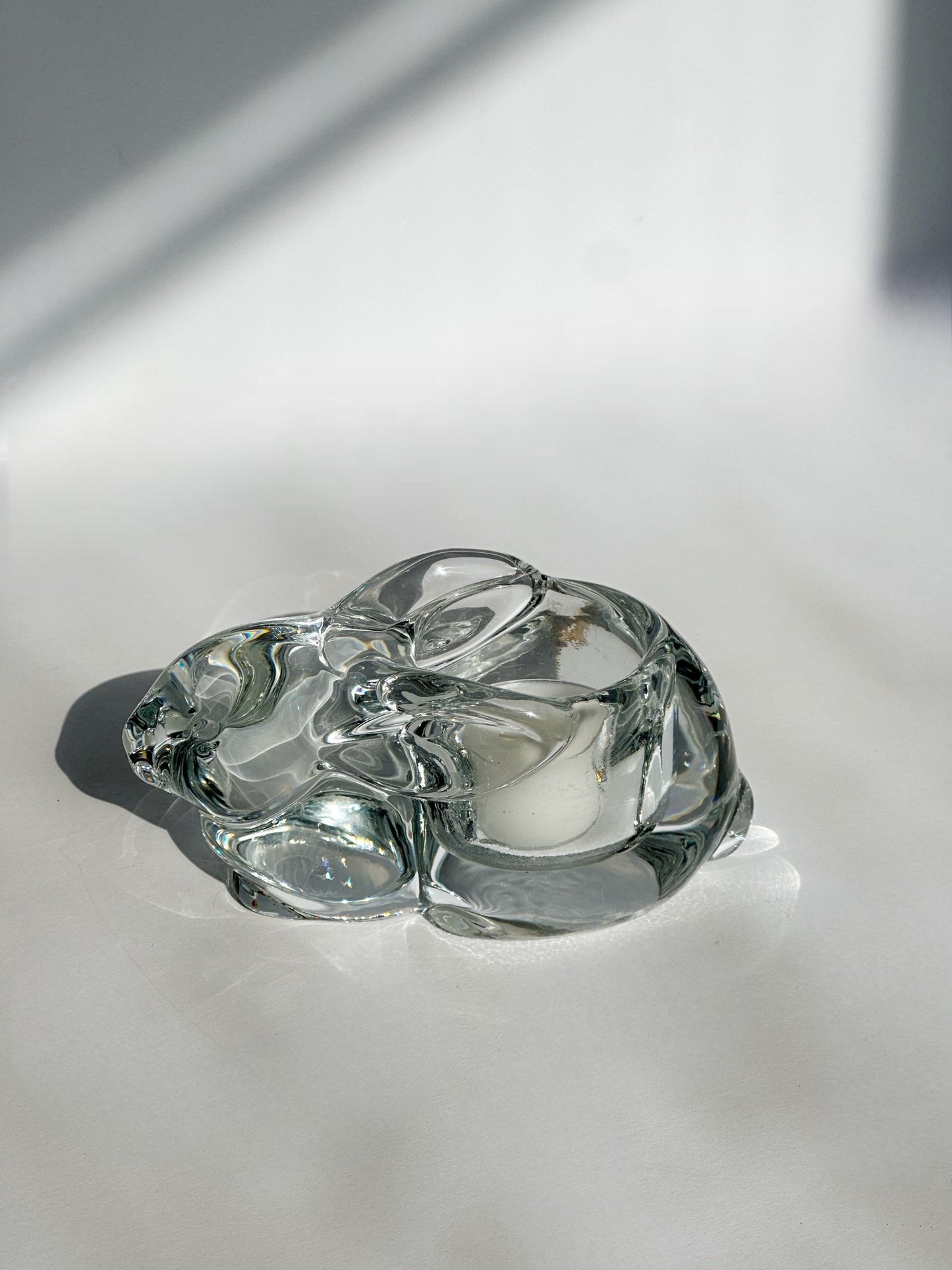 Glass Bunny Candleholder
