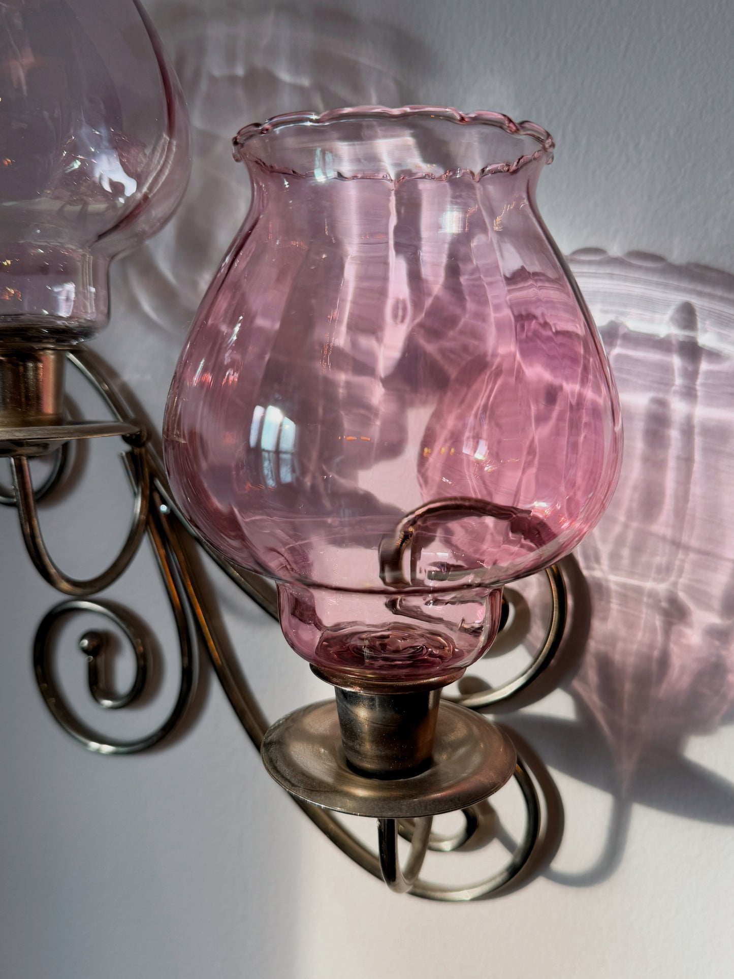 Pink Glass Sconces