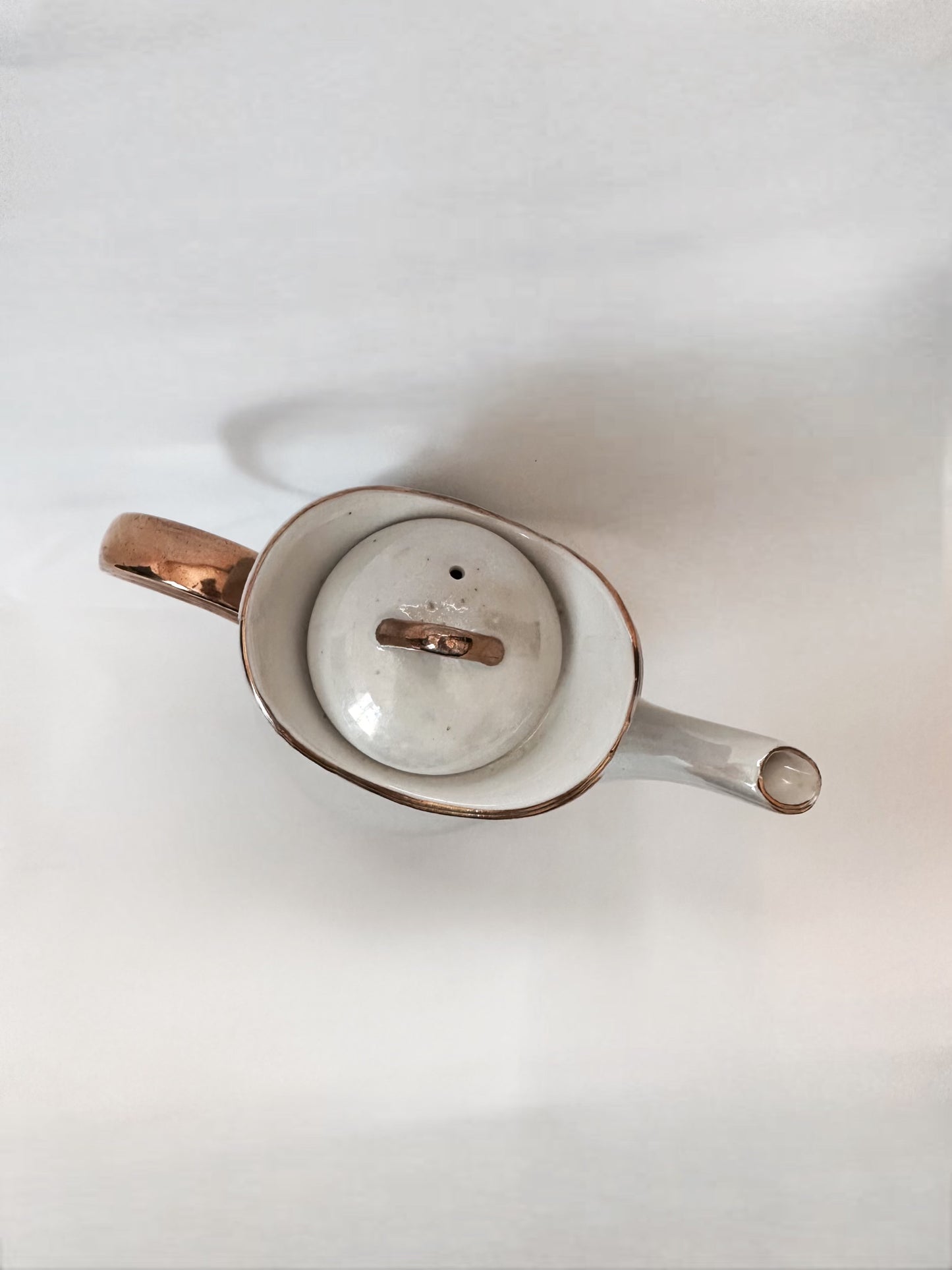 Pearl Gold Trim Teapot