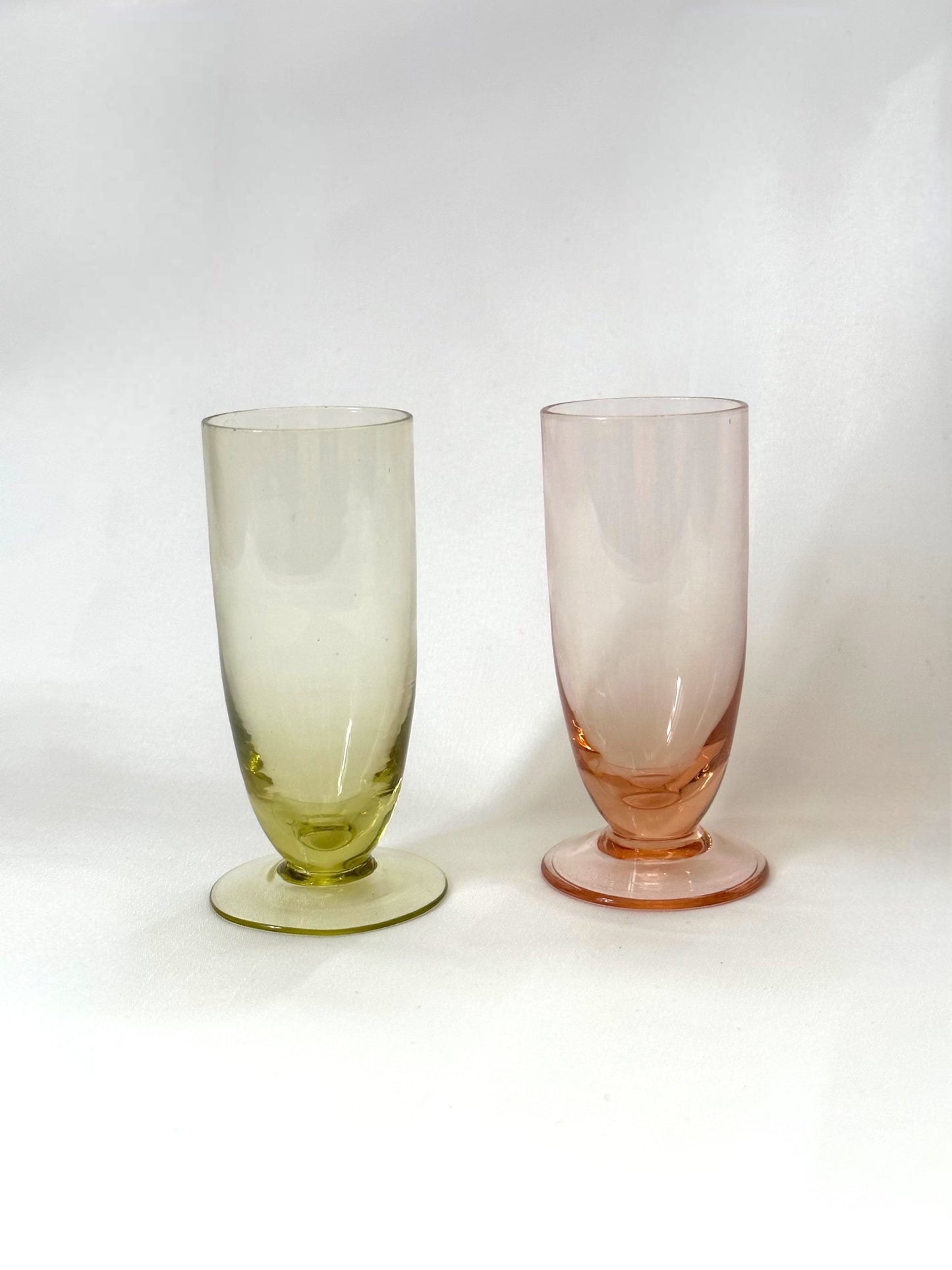 Green & Pink Depression Shot Glasses