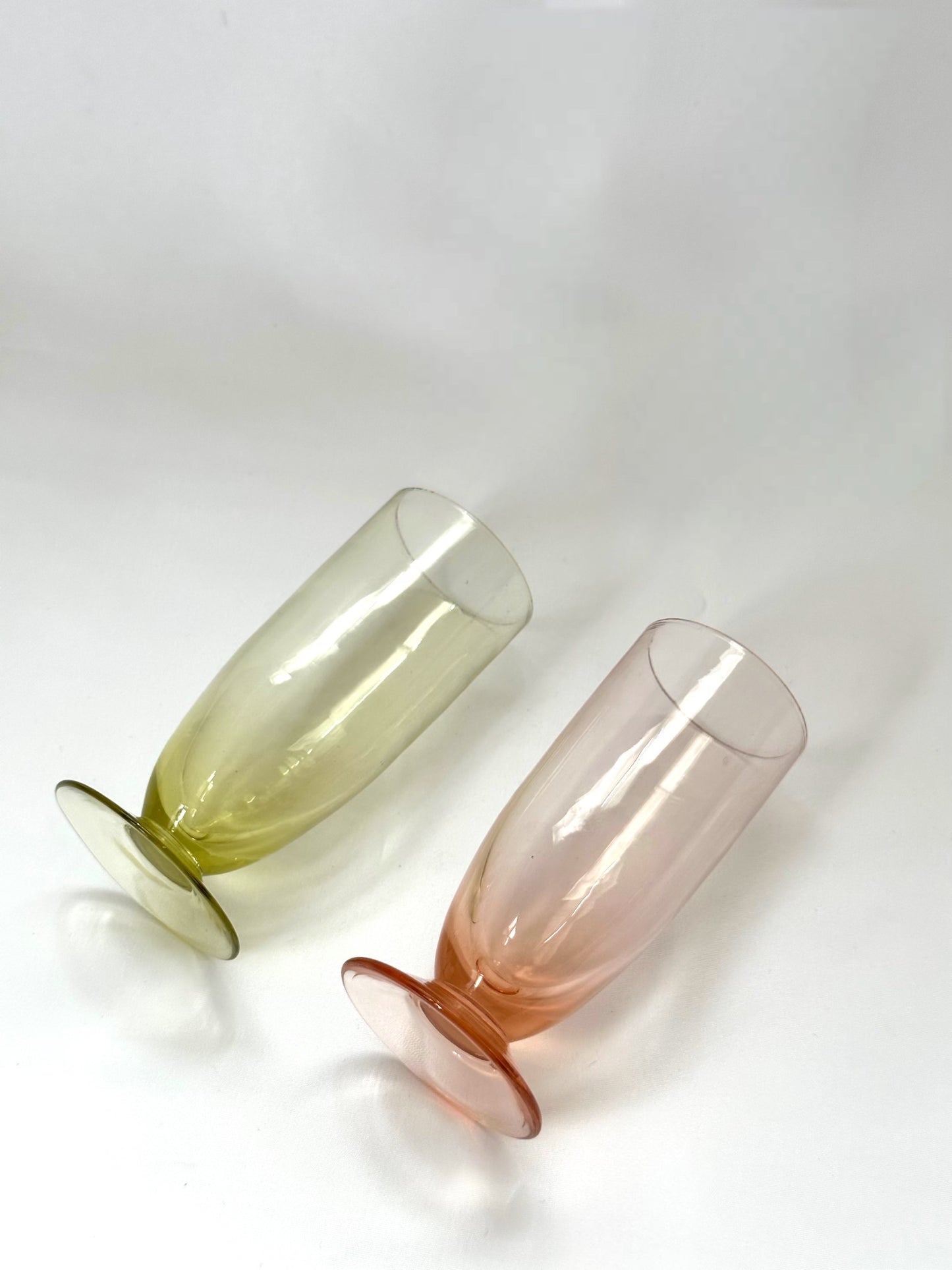 Green & Pink Depression Shot Glasses