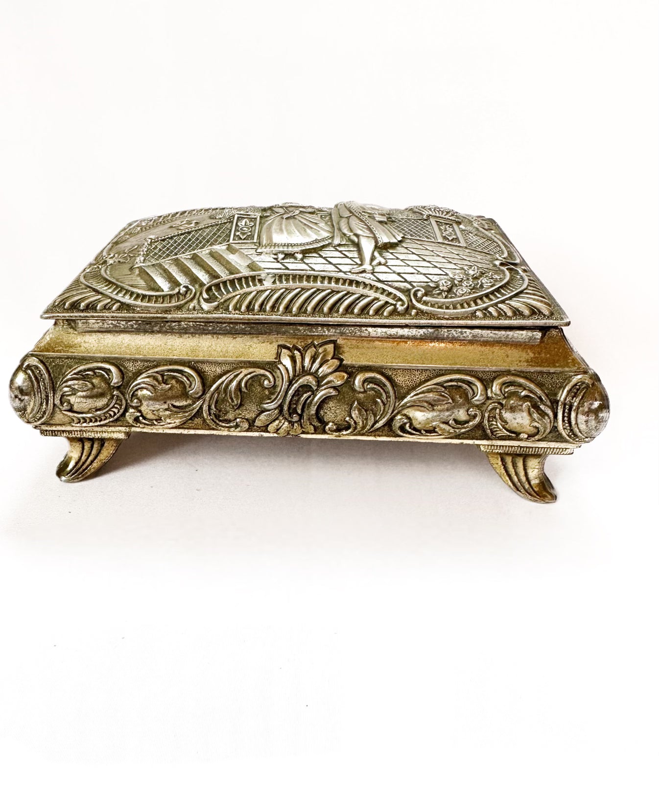 Vintage Metal Jewelry Box