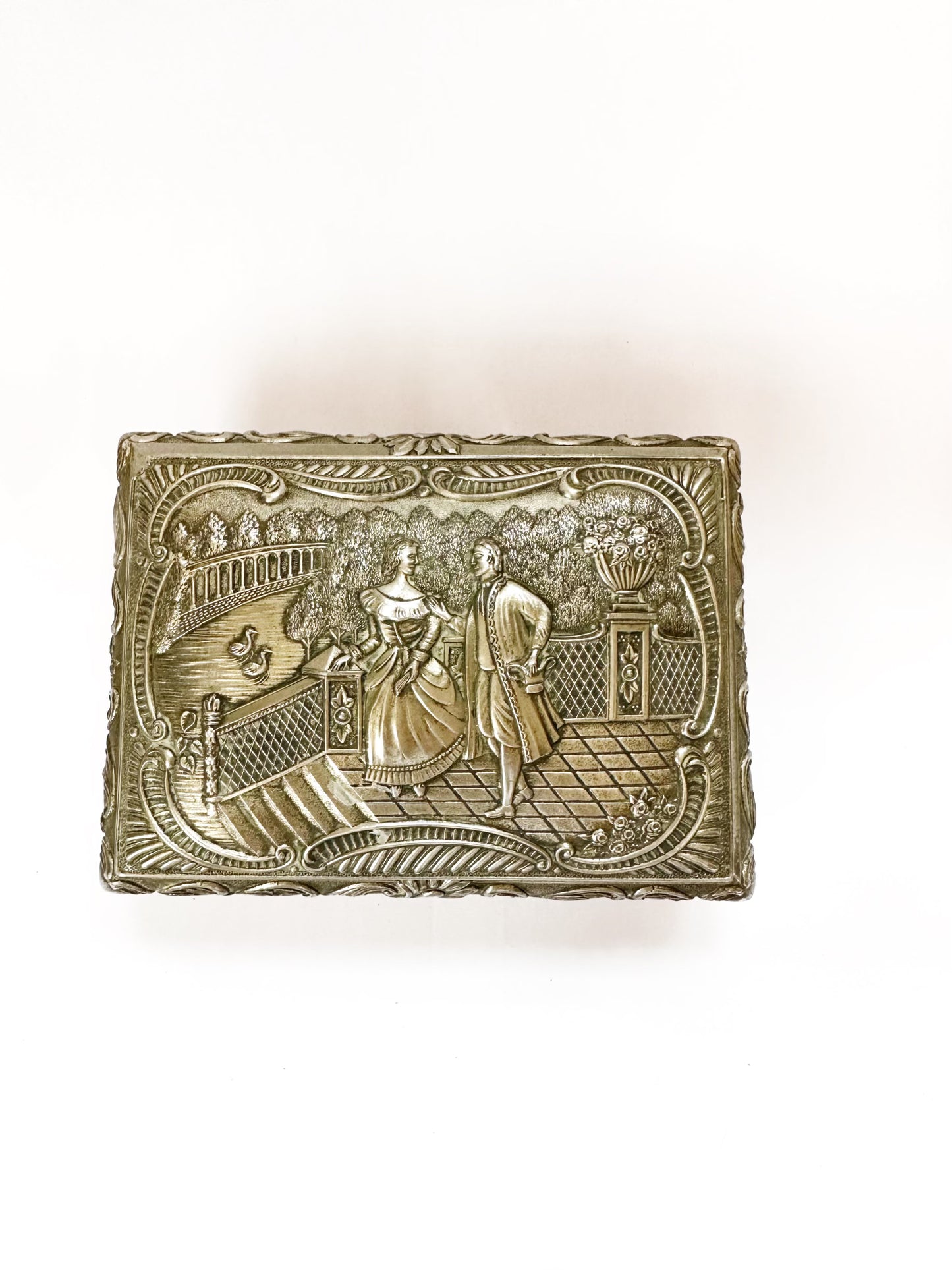 Vintage Metal Jewelry Box