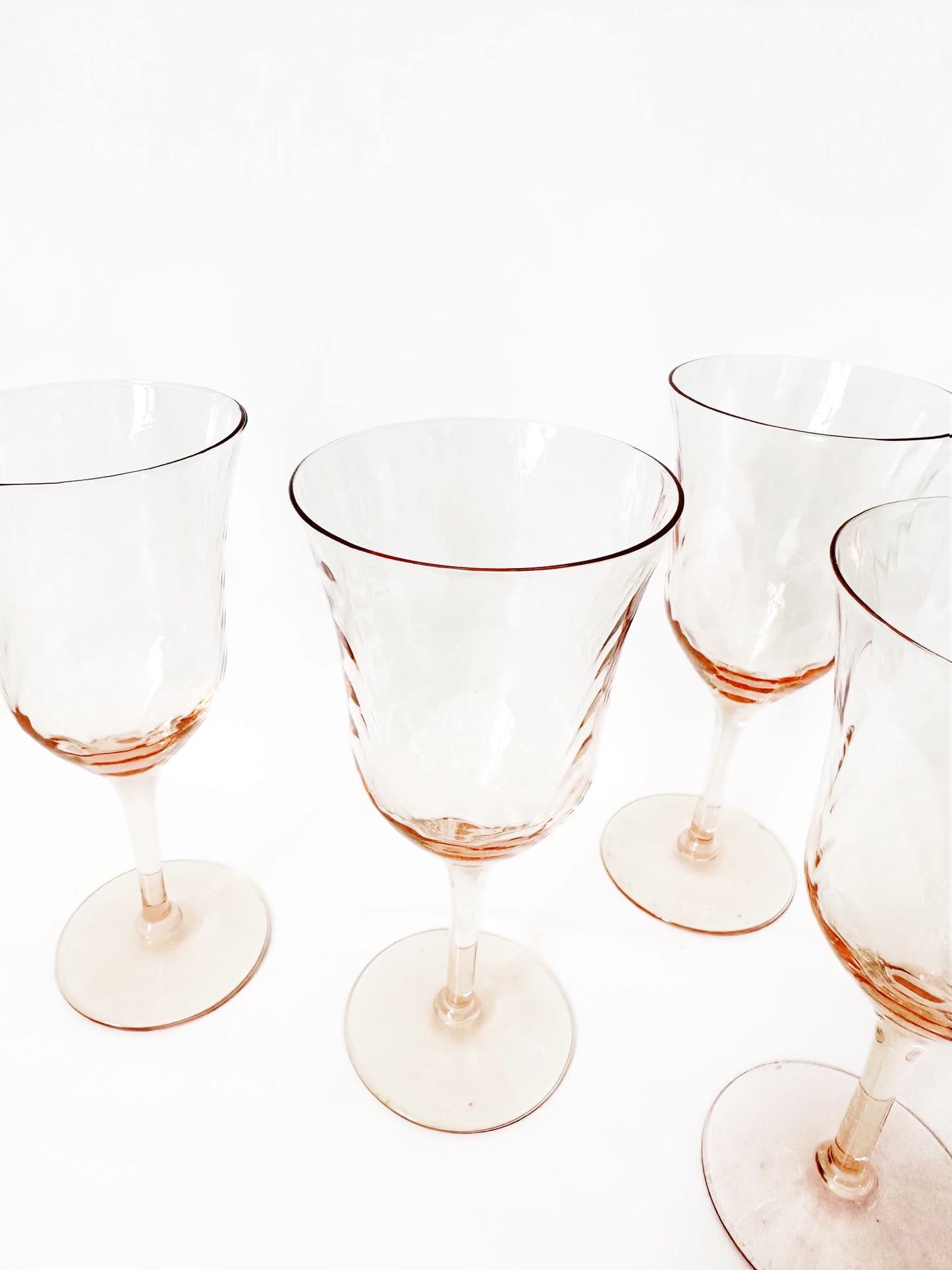 Pink Glass Stem Set