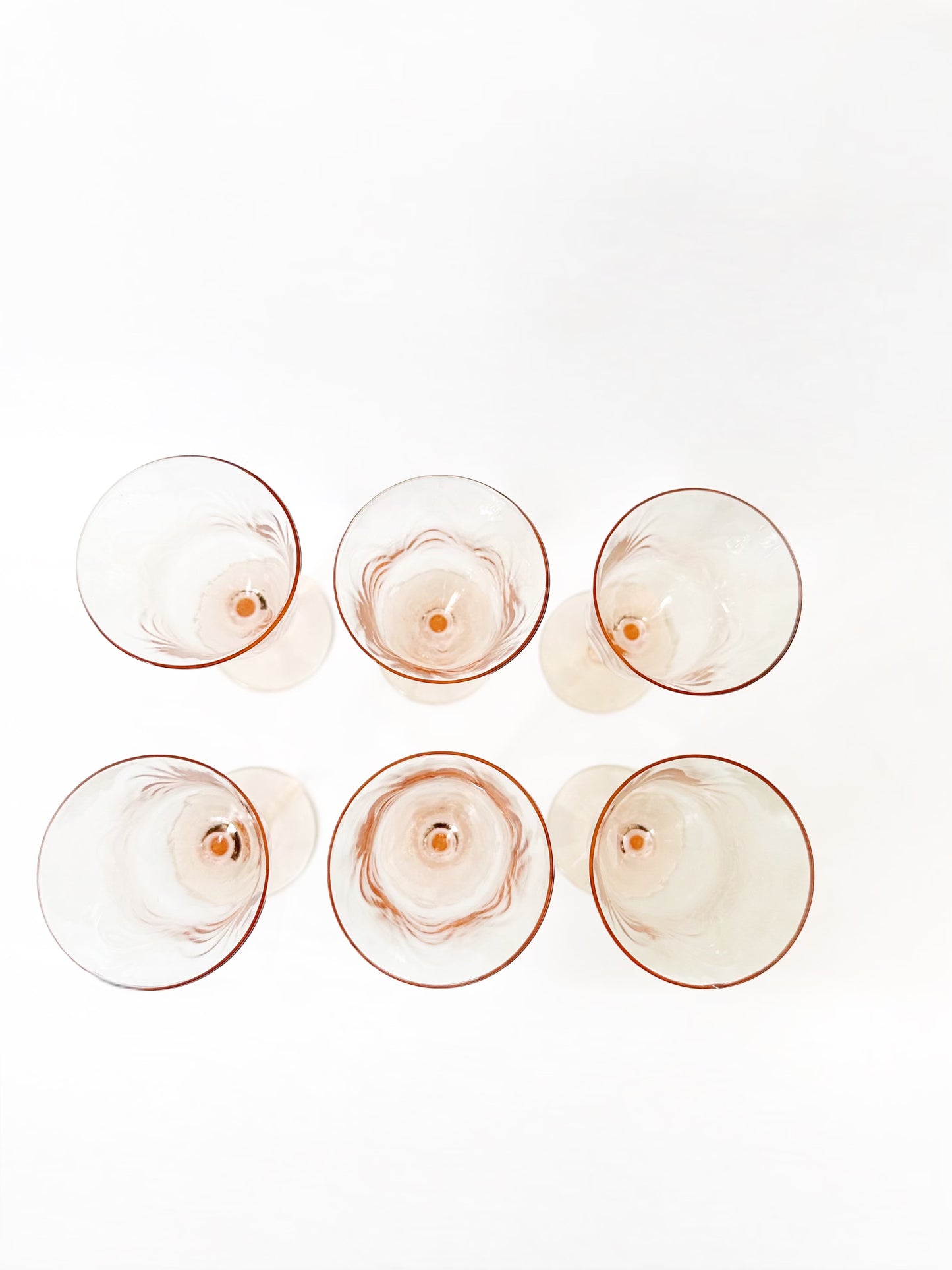 Pink Glass Stem Set