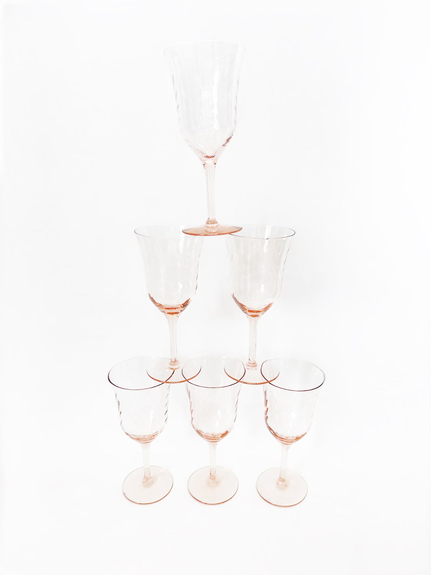 Pink Glass Stem Set