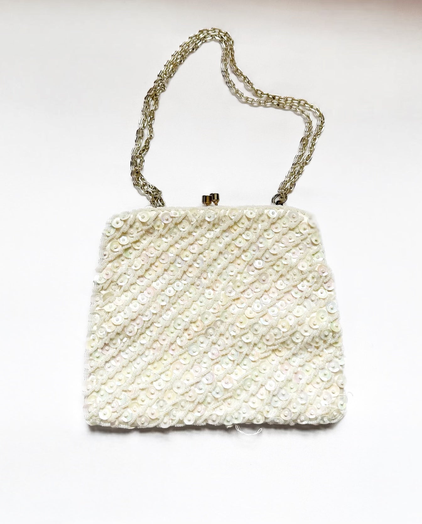 White Sequin Vintage Purse