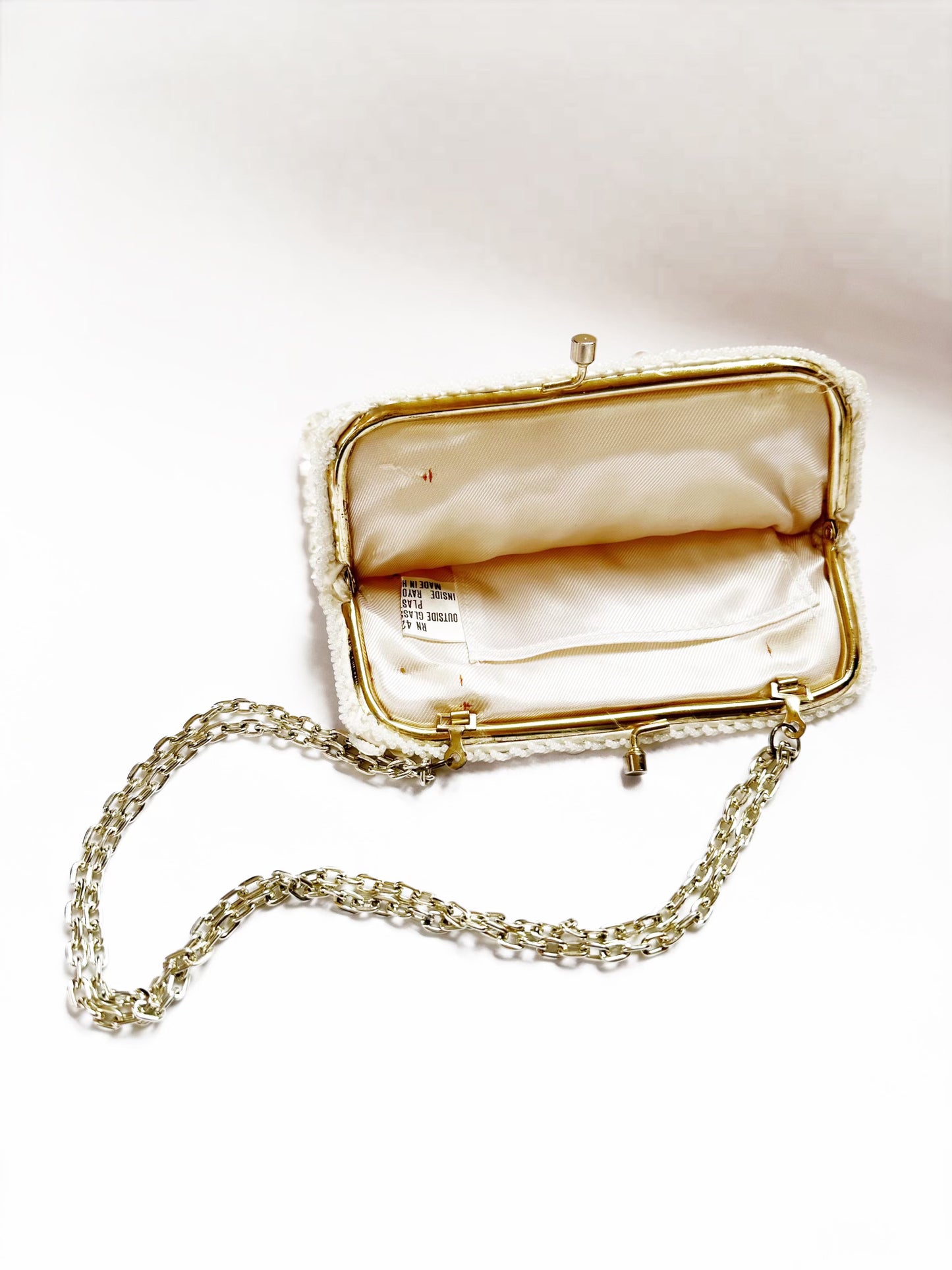 White Sequin Vintage Purse