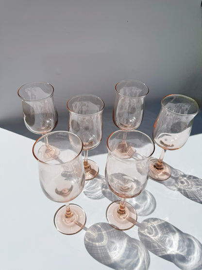 Pink Glass Stemware