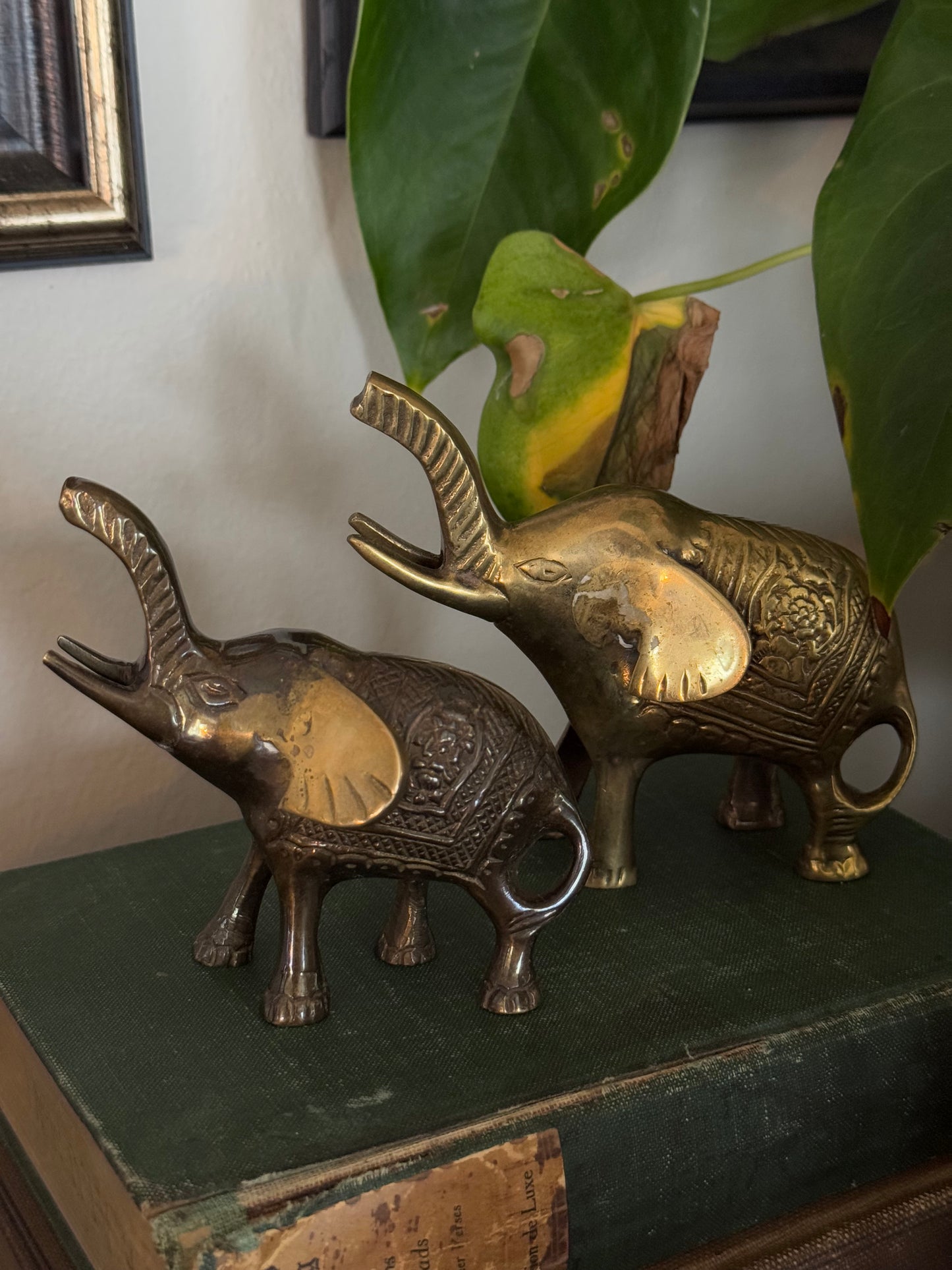 Brass Elephant Pair