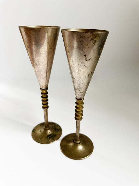 Silver Plated Champagne Flutes