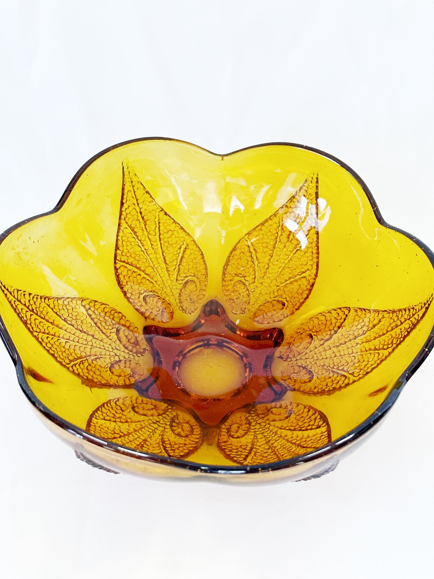 Floral Amber Bowl