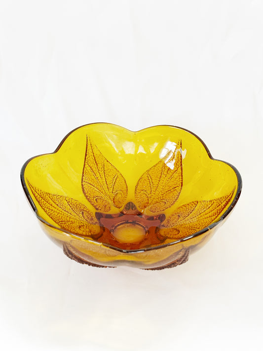 Floral Amber Bowl