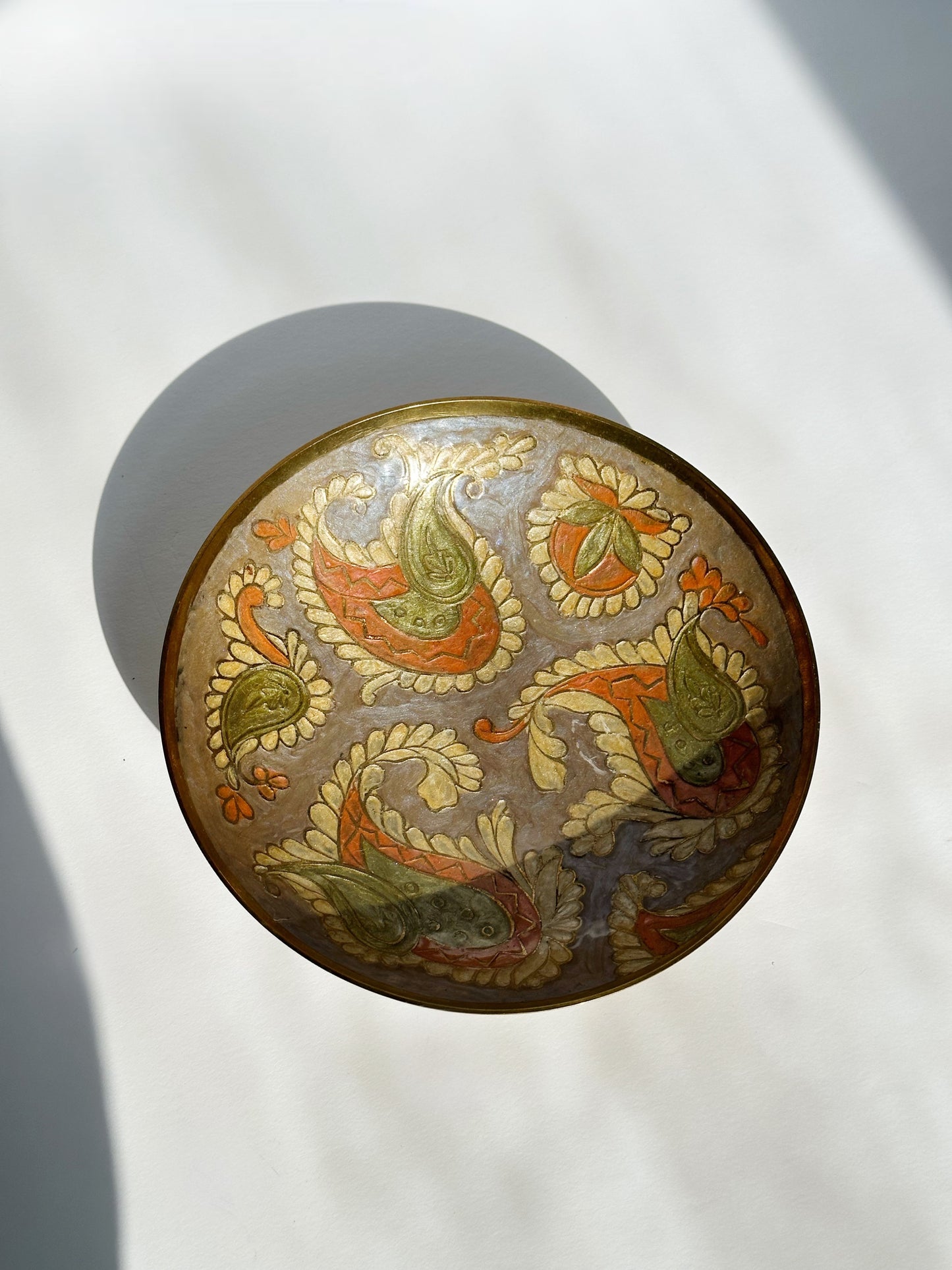 Decorated Brass Bowl