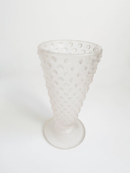 Pink Hobnail Glass Vase