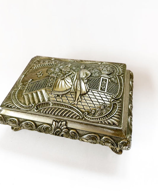 Vintage Metal Jewelry Box