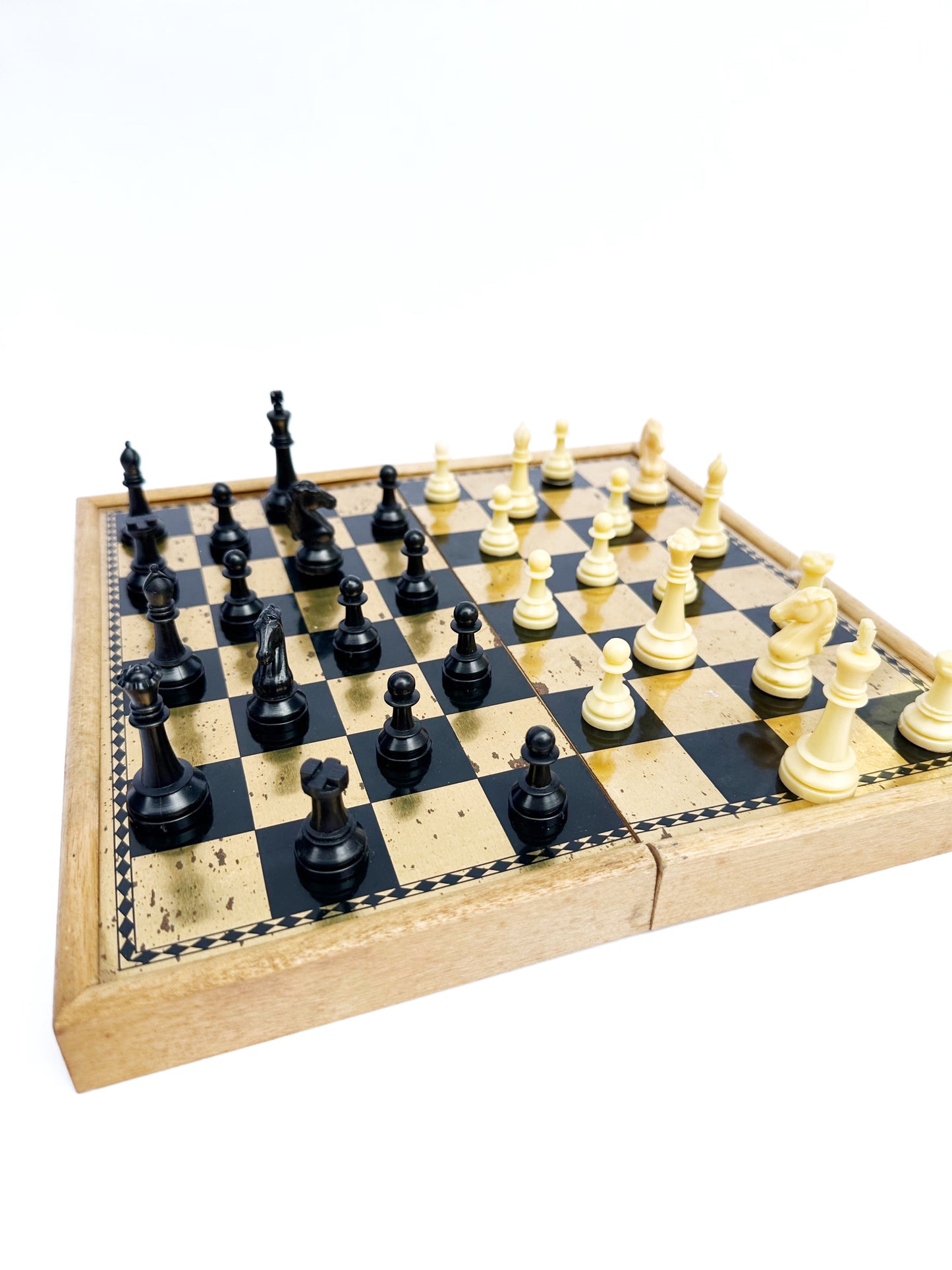 Vintage Portable Chess Board Set