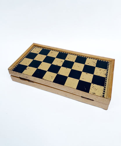 Vintage Portable Chess Board Set