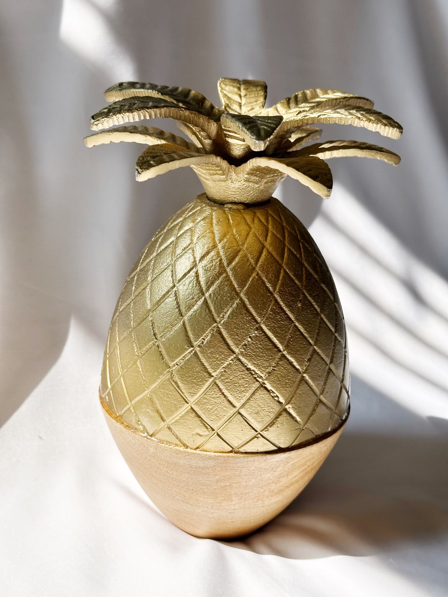 Brass & Wood Pineapple